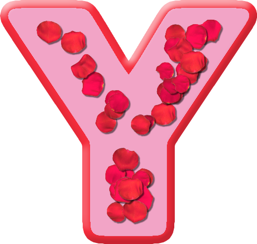 Rose Petals Letter Y (522x495)