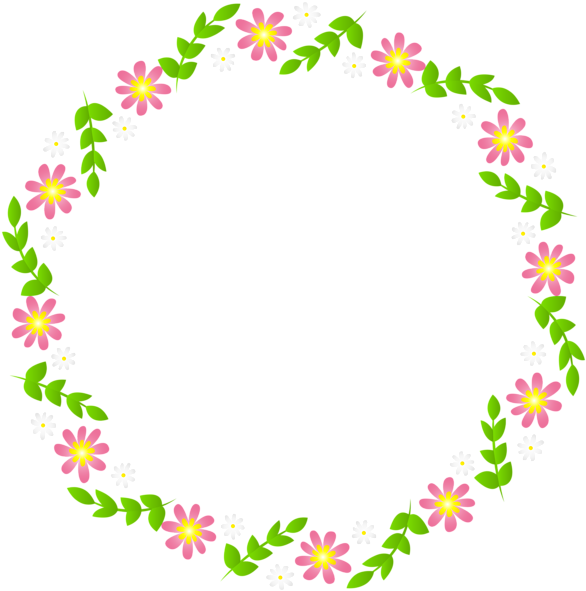 Floral Border Frame Transparent Clip Art - Transparent Flower Border (595x600)