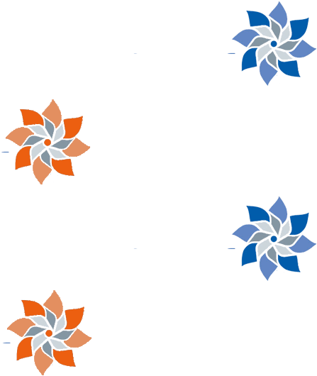 Pinwheels Orange Blue - Pinwheels Orange Blue (600x600)