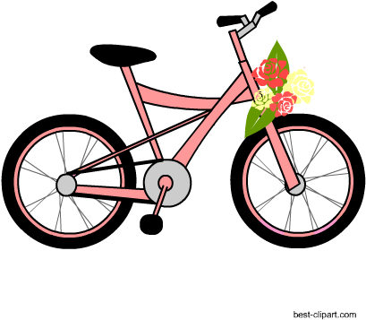 Pink Bicycle With Flowers Free Clip Art - Scott Bikes Full Suspension (450x450)