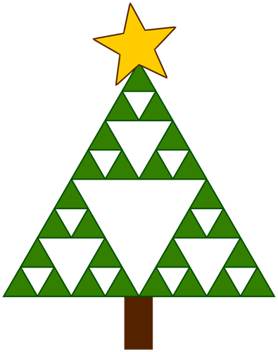 Geometric Christmas Tree - Sierpinski Triangle Christmas Tree (395x500)
