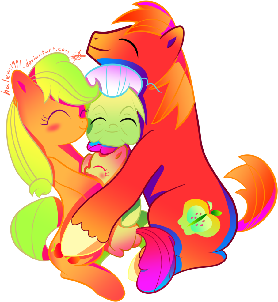 Apple Bloom, Apple Family, Applejack, Artist - Cartoon (1024x1024)