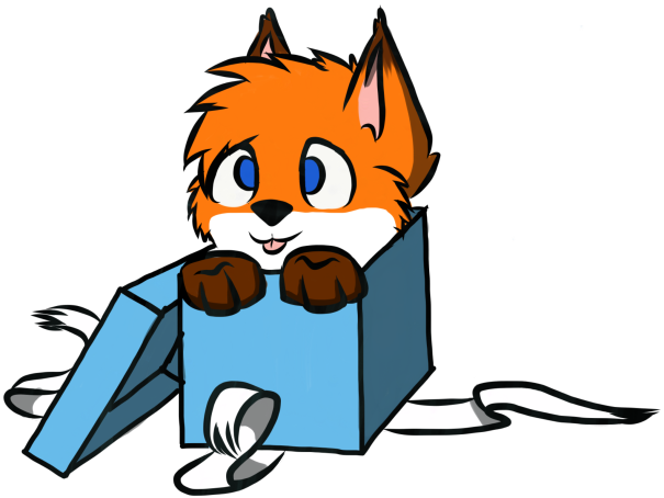 Cute Fox In A Box By Michaelbond007 - Fox (605x454)