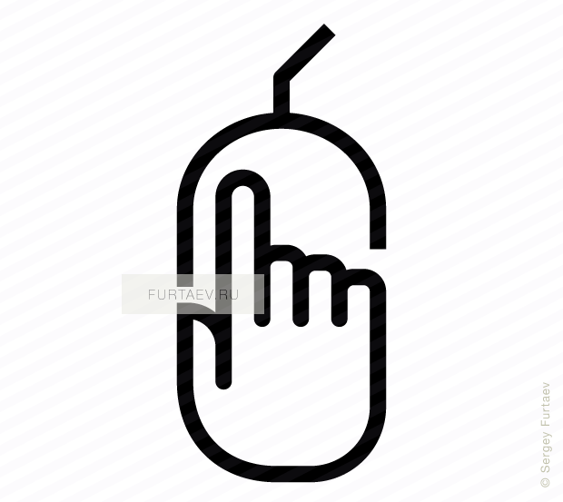 Vector Icon Of Computer Mouse Under Index Finger - Mouse Vector Icon (620x553)