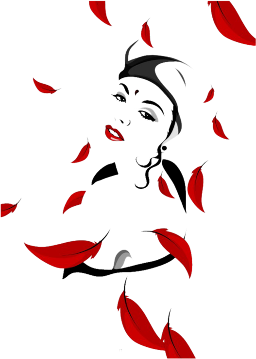 Vector Women In Autumn - Vector Women In Autumn (596x800)
