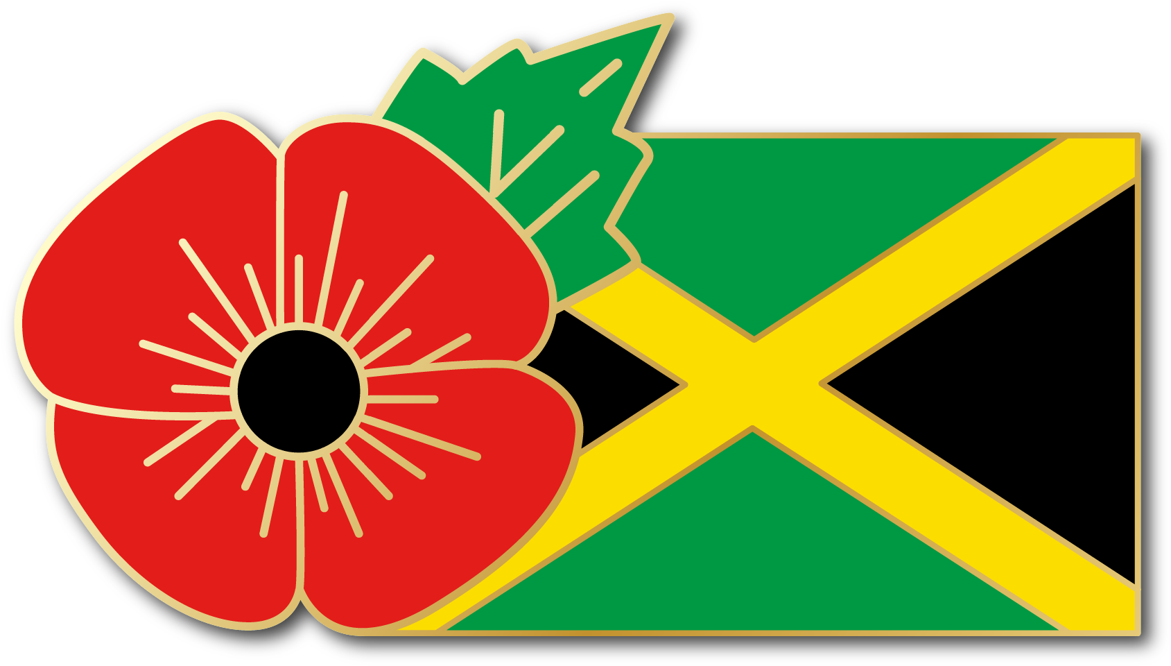 Jamaica Fmn Poppy/flag Combo Medal - Red Poppy Lapel Pin Enamel Badge Lest We Forget Brooch (1696x970)