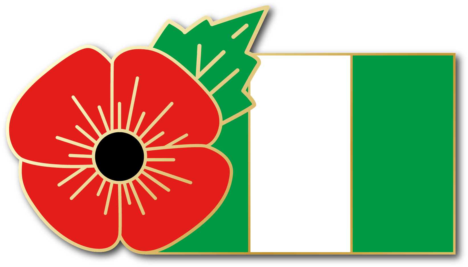 Nigeria Fmn Poppy/flag Combo Medal - Red Poppy Lapel Pin Enamel Badge Lest We Forget Brooch (1650x945)