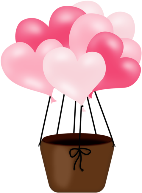 Forgetmenot - Balloons - Valentines Air Balloon Clip Art (578x800)