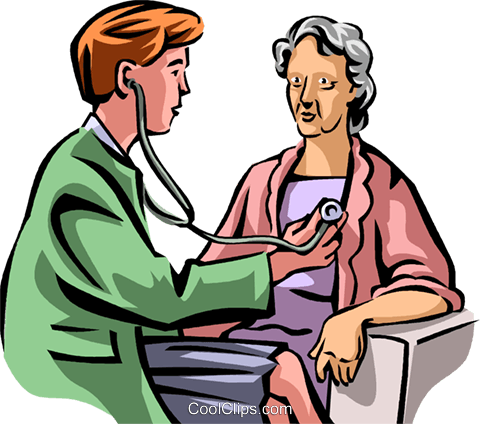 Doctors With Patients Royalty Free Vector Clip Art - Doctor With Patient Clip Art (480x424)