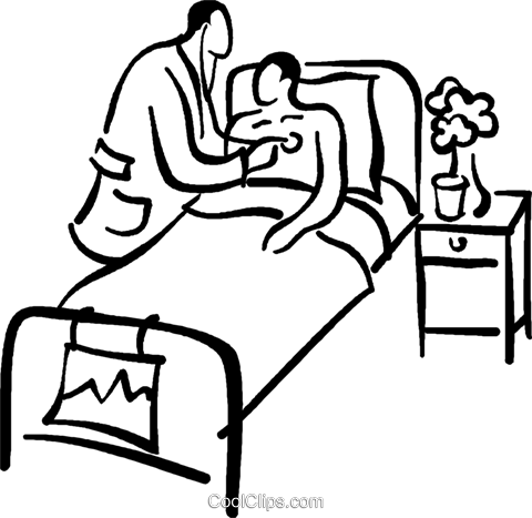 Doctor With A Patient Royalty Free Vector Clip Art - Pray For Sick Person In Arabic (480x467)