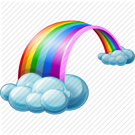 Rainbow And Clouds - Rainbow Transparent Background (512x512)