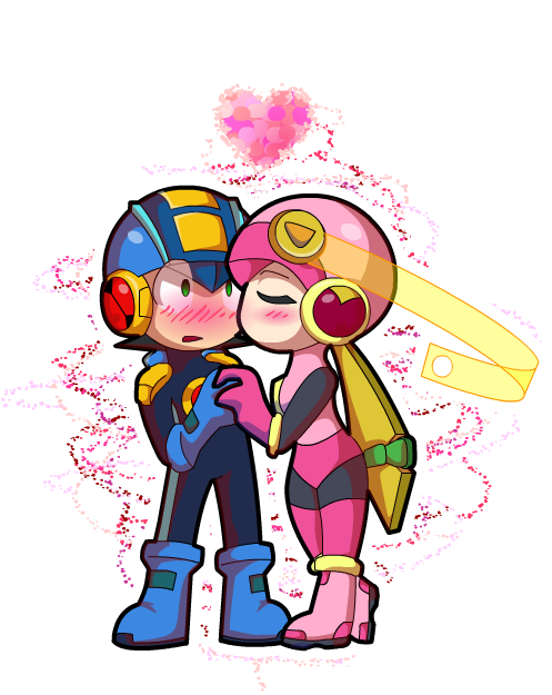 You Rock My World By Alyssac-12 - Megaman Nt Warrior Megaman And Roll Kiss (497x625)