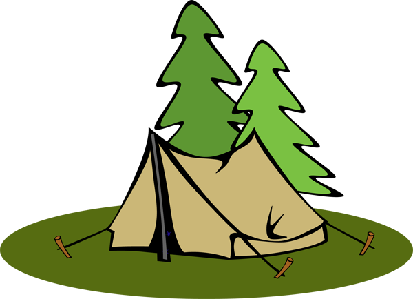 Tent Clip Art Brown Tents Clipartcow - Camping Coloring Sheet (600x434)