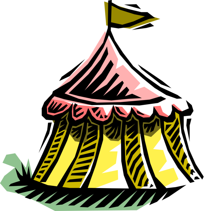 Vector Illustration Of Medieval Military Tent - Clip Art Fun Fair ...