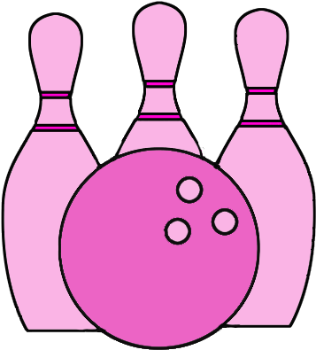 Bowling Clipart Pink - Ten Pin Bowling Clip Art (435x472)