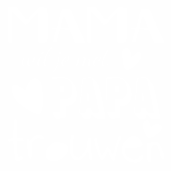 Strijkapplicatie Mama-papa Trouwen - Calligraphy (600x600)