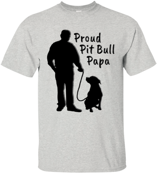 Proud Pit Bull Papa - T-shirt (580x580)