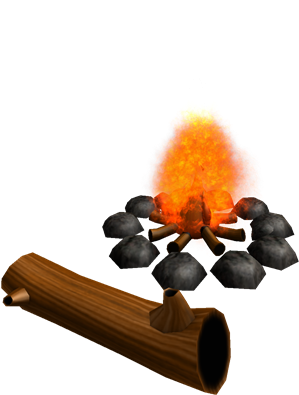 Instant Campfire Campfire And Log Model - Campfire (420x420)