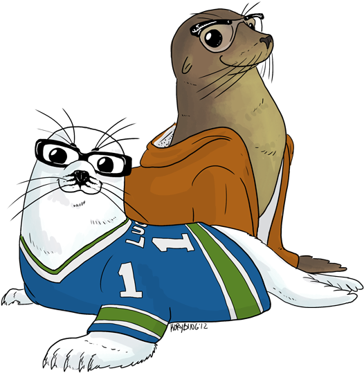 So I Drew Sfé And Me As As Baby Seals - Cartoon (550x549)