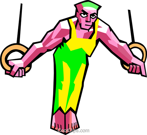 Gymnast With Rings Royalty Free Vector Clip Art Illustration - Gymnast With Rings Royalty Free Vector Clip Art Illustration (480x442)