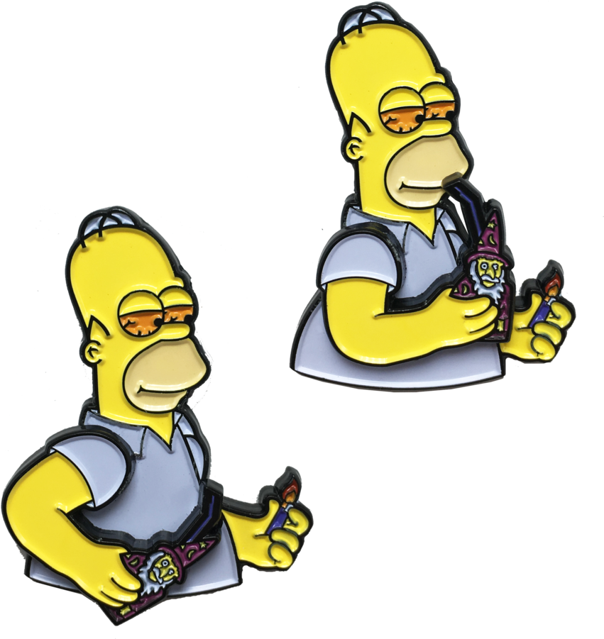 Blazed Homer Pin - Cartoon (1024x1024)