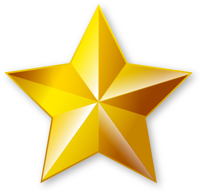 Shiny Golden Star Png (734x700)
