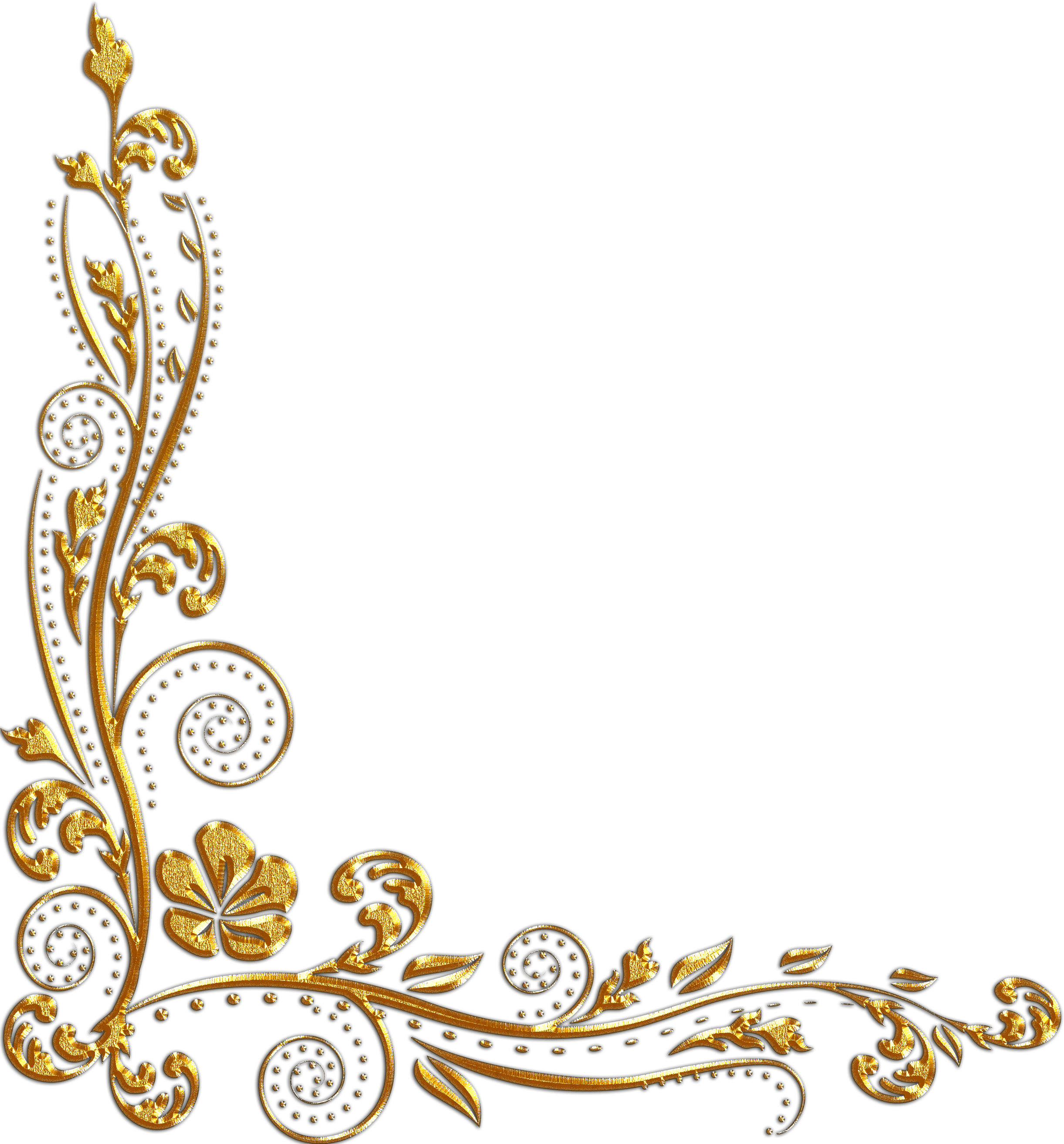 Gold Flower Border Png (2443x2629)