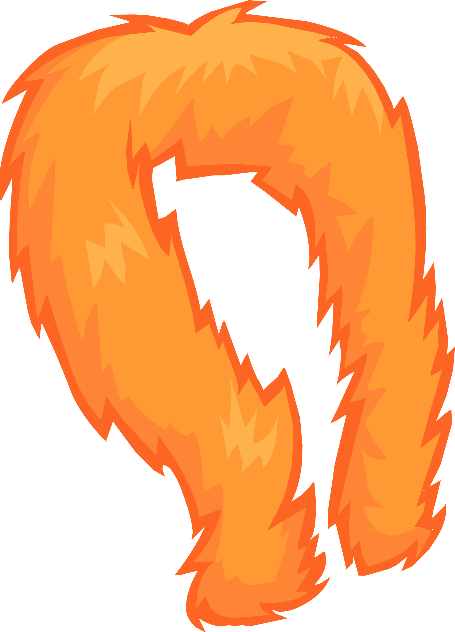 Orange Feather Boa - Orange Boa Club Penguin (1474x2049)