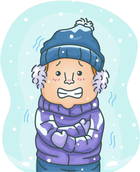Shivering Common Cold Chills Clip Art - Person Shivering (547x600)