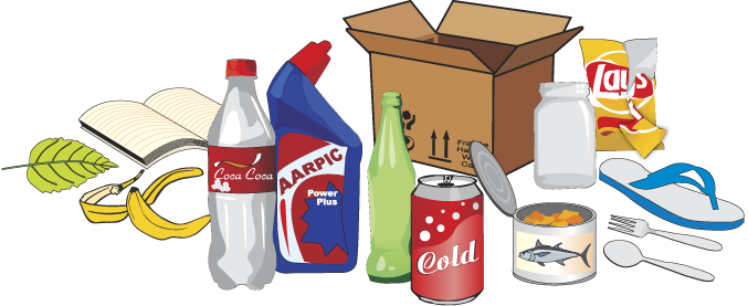 Trash Only Clipart - Dry Waste Clipart (677x277)