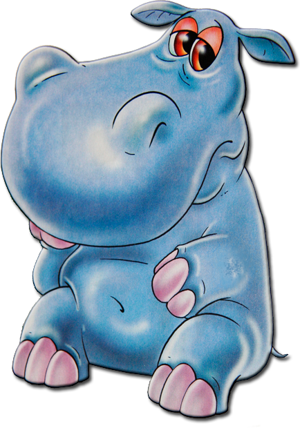 Jungle Animalscold Porcelainacrylic Artcoloring - Hippopotamus (434x620)