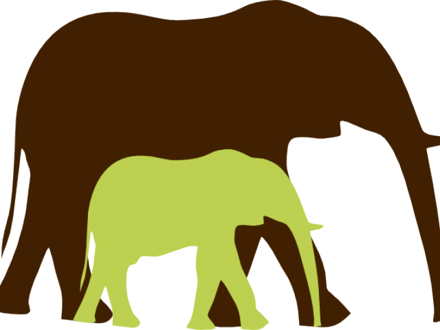 Mammal Clipart Mommy - Elephant Walk Trucker Hat, White And Black, One Size (640x480)