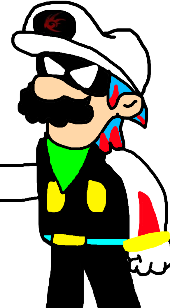 Bad Mario Oc Drawing By Sanik123alt - Bad Mario Oc (582x1070)
