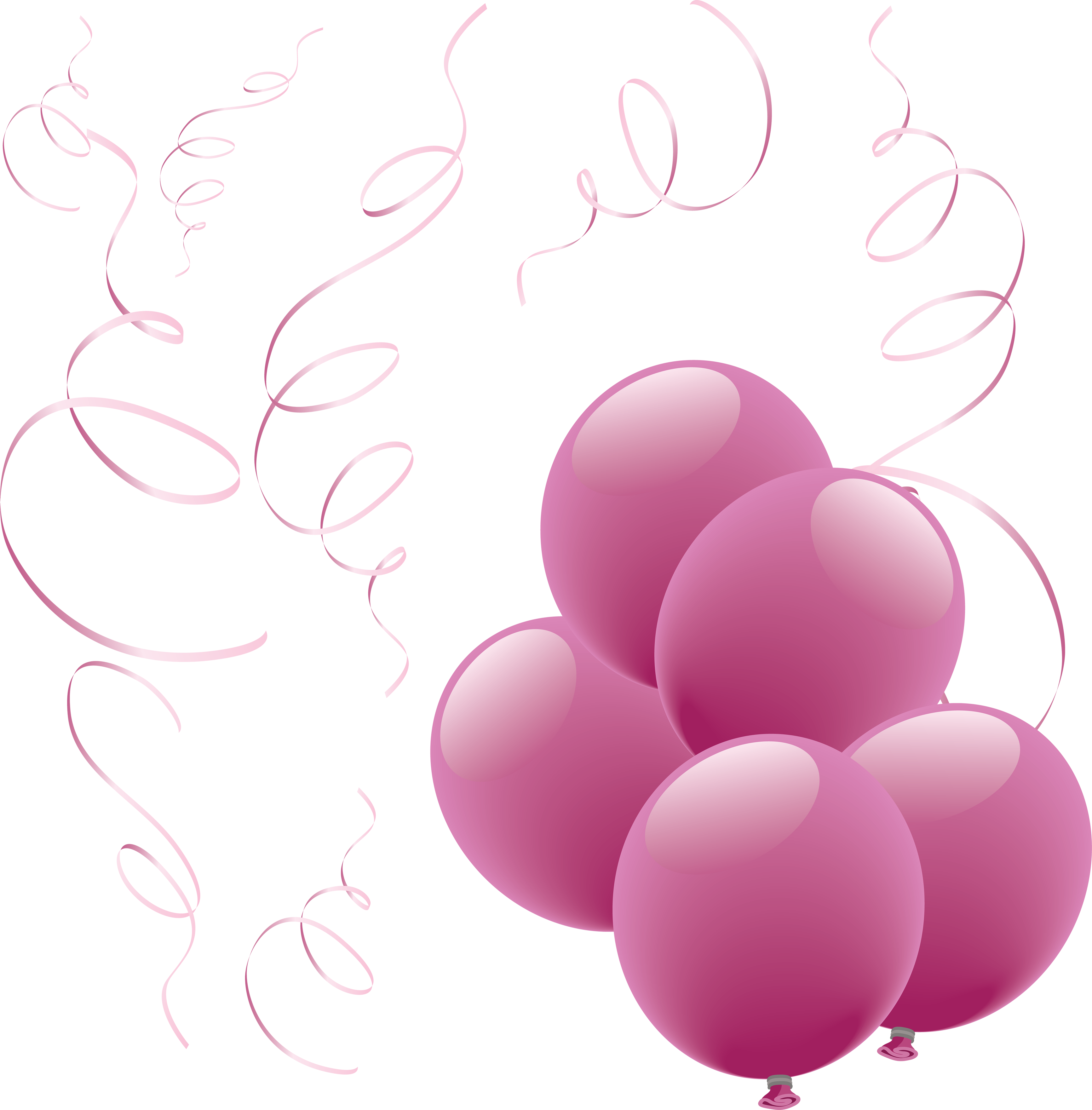 Purple Balloons Png Image - Pink Balloons Png Transparent Background (3466x3523)