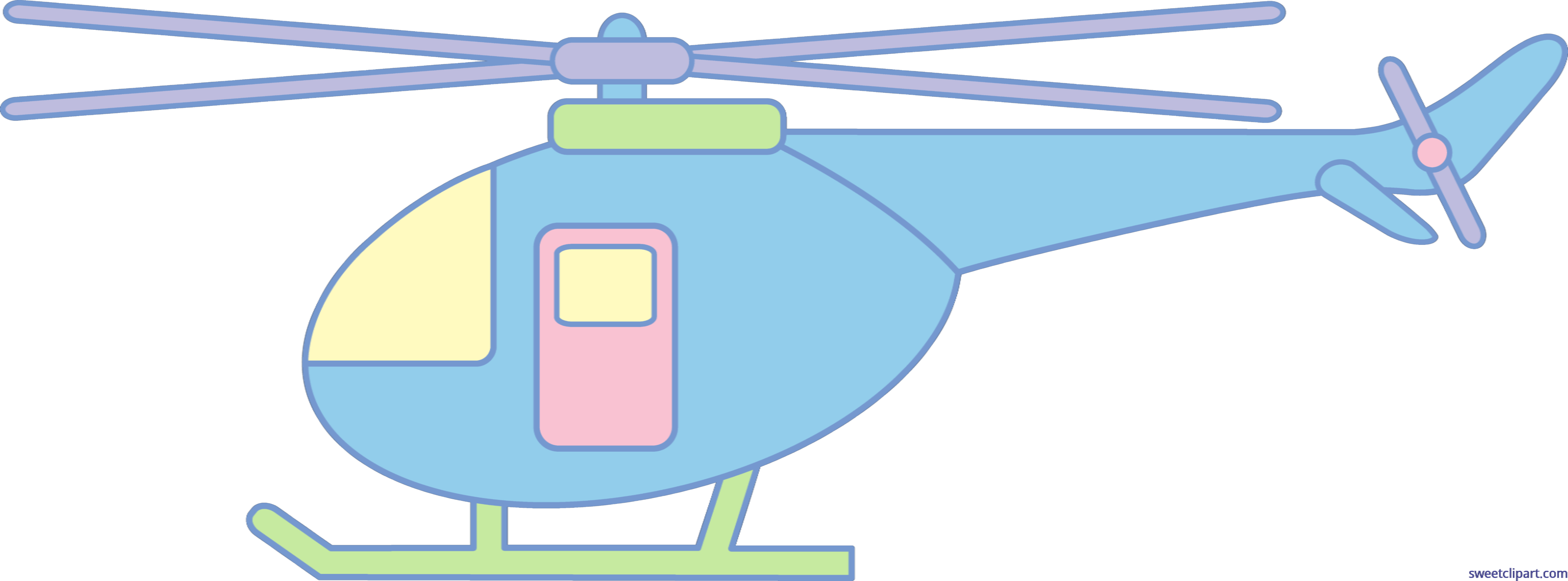 Helicopter Clipart Blue Helicopter - Helicopter Clip Art (8447x3131)