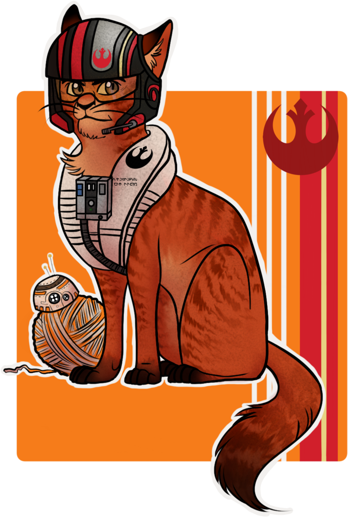 Pilot Poe Cat By Onishark - Cartoon (743x1076)