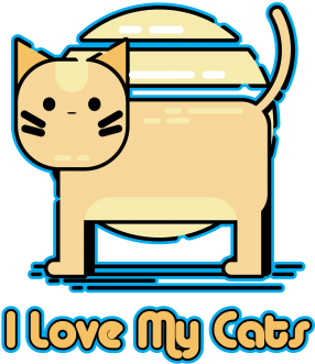 I Love My Cat Illustration, Cat, Vector, Cute Png And - Cat (360x360)