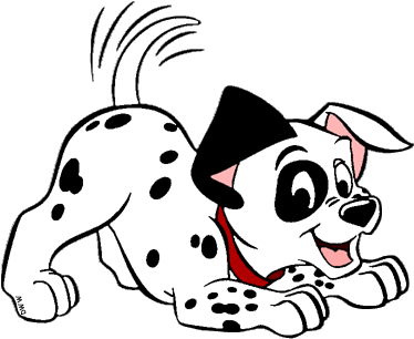 Puppy Clipart Animated - Dalmatian Fire Dog Cartoon (400x315)