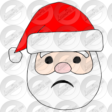 Sad Santa Face For Kids - Cartoon (380x380)