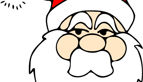Tremendous Santa Claus Face Patterns Clipart Pencil - Christmas Santa Claus Vector (576x329)