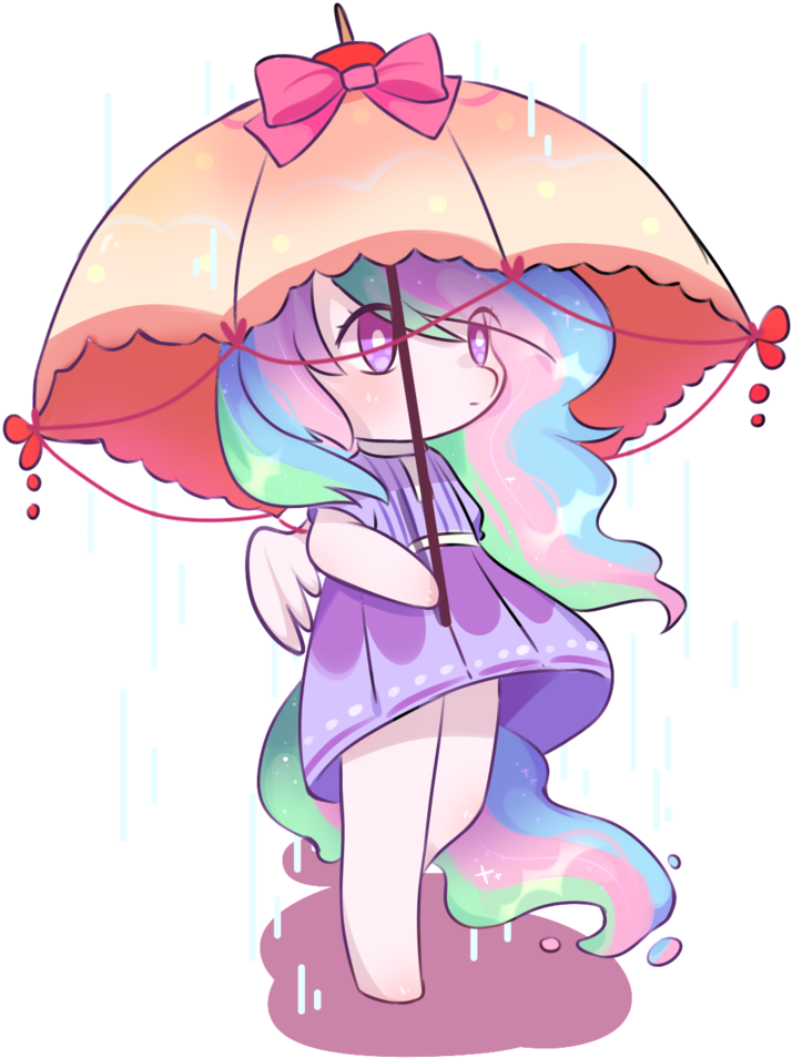 Nitrogenowo, Chibi, Clothes, Cute, Cutelestia, Female, - Umbrella (1024x1024)