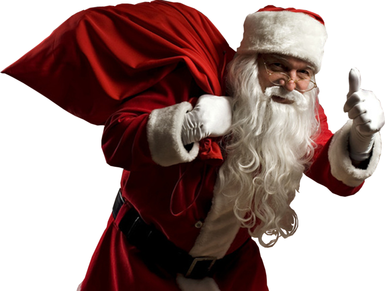 Share This Image - Santa With Bag Png (795x600)