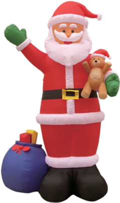 12 Foot Santa Claus And Gift Bag - Santa Inflatable (480x480)