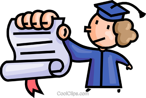 Graduate Showing Her Diploma Royalty Free Vector Clip - Clip Art (480x323)