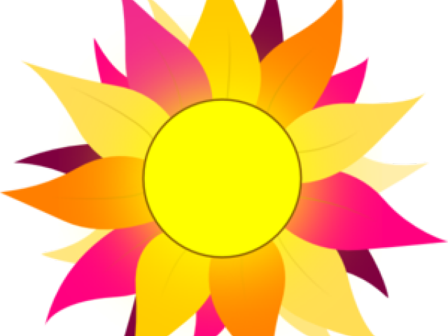 Sunflower Clipart Colorful - Sun With Pink & Purple Rays Mugs (640x480)