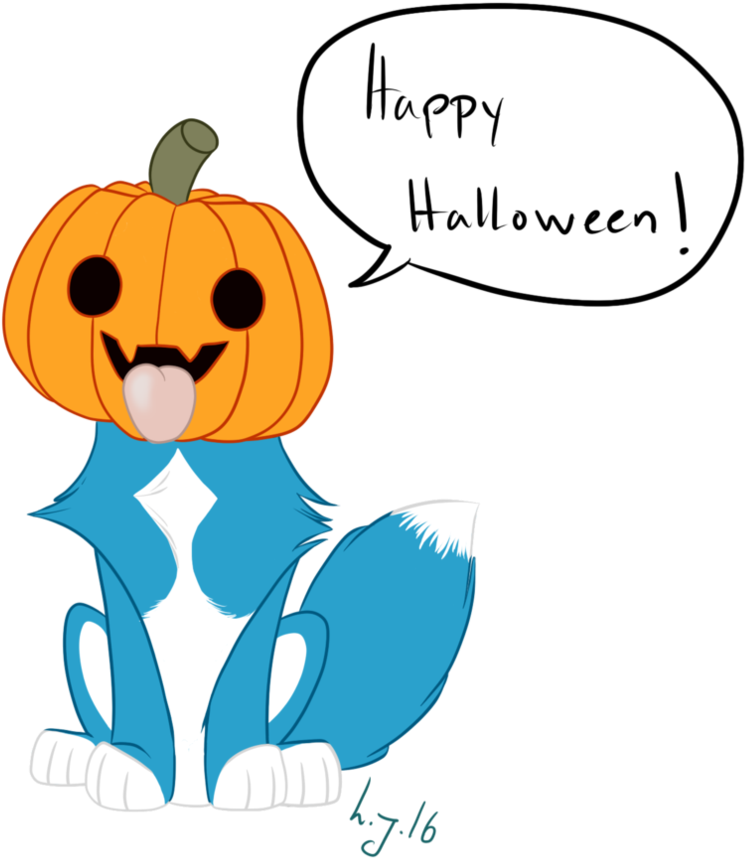 Happy Halloween 2016 By Icewolf883 - Cartoon (894x894)