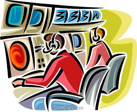 Air Traffic Control Royalty Free Vector Clip Art Illustration - Service Management (480x395)