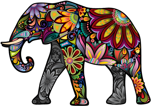 Design Philosophy - Elephant Flowers Vector (500x353)