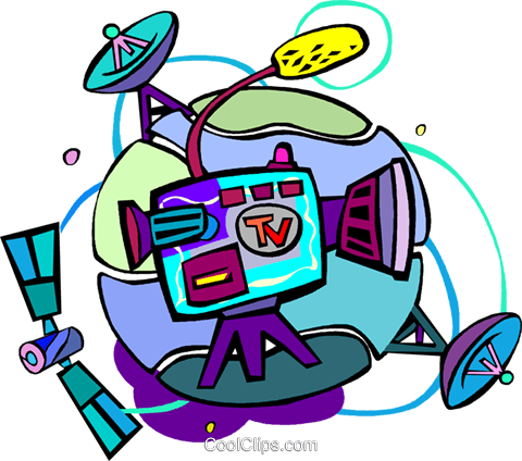 Television Camera With Satellites Royalty Free Vector - Television Camera With Satellites Royalty Free Vector (480x424)