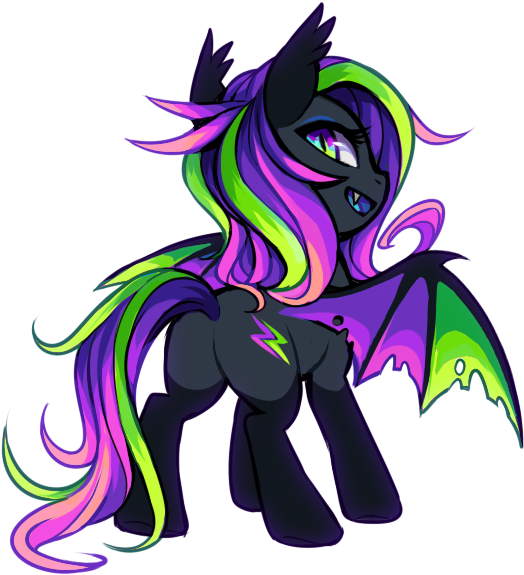 Radioactive Star Is A Generally A Nice Pony She Trains - Bat Ponies Oc (552x593)